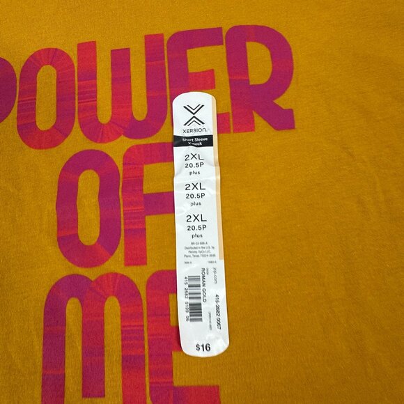 NEW! Xersion Big Girls T-Shirt "Power Of Me" 2XL Cotton‎ Blend Quick Dry V-Neck - Picture 3 of 7